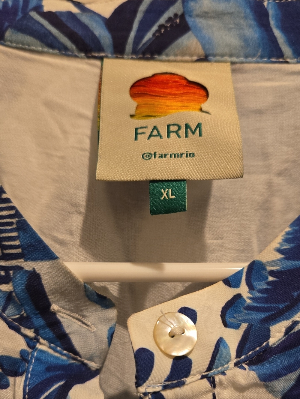 Farm Rio Blue Palm Print Dress - Picture 2 of 4
